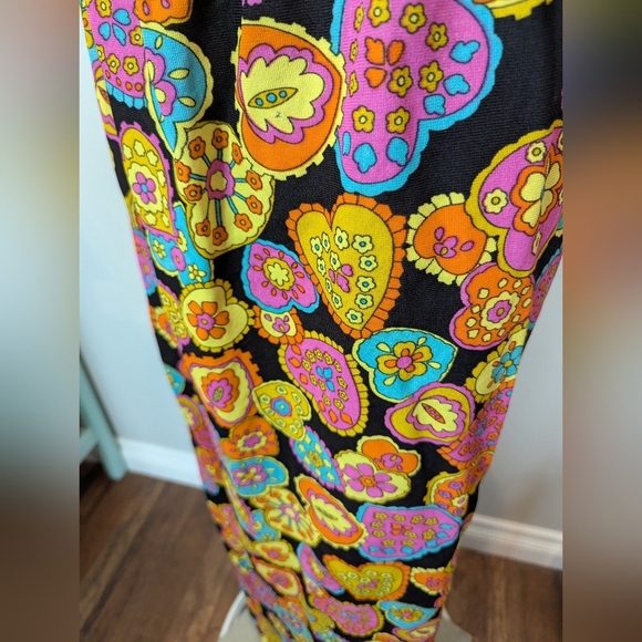 Vintage Psychedelic Maxi Skirt, 60s Hippie Maxi Skirt Size XS Women - Picture 4 of 11